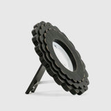 Wood Scallop Photo Frame (ROUND) black (4x4) Scallop Collection