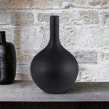 Joshua Matte Black Glass Vase