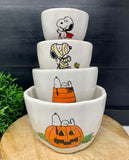 Rae Dunn Peanuts with Snoopy Measuring Cups.
