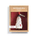 Peace Snowman Mini Bell Ornament