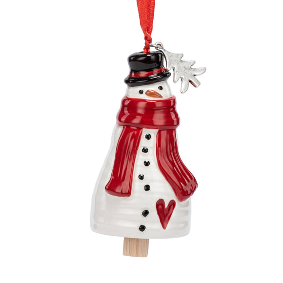 Holiday Snowman Mini Bell Ornament