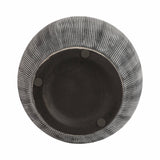 Ceramic Ribbed Texture Weathered Handle Vase