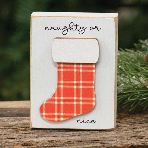 Naughty Or Nice Stocking Block
