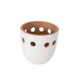 Galiot Round Cutout White Terracotta Planter Pot