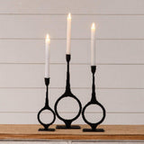 Set of 3 Iron Round Taper Candle Holders