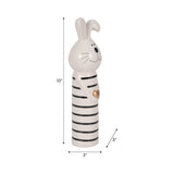 Ceramic Striped Bunny with Heart Figurine (LG)