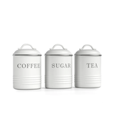 Set of 3 Metal Kitchen Canisters.