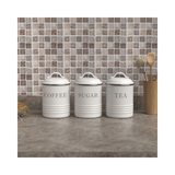 Set of 3 Metal Kitchen Canisters.