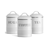 Set of 3 Metal Kitchen Canisters.