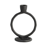 Set of 2 Metal Round Ring Taper Candle Holders