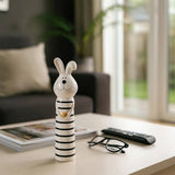 Ceramic Striped Bunny with Heart Figurine (LG)
