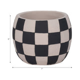 Black & White Checkerboard Planter