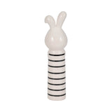 Ceramic Striped Bunny with Heart Figurine (LG)