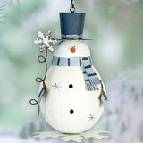 Frosty Snowman Metal Ornament