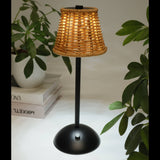 Black Rechargeable Rattan LED Lamp