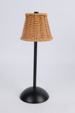 Black Rechargeable Rattan LED Lamp