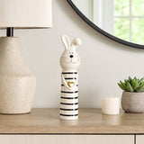 Ceramic Striped Bunny with Heart Figurine (LG)