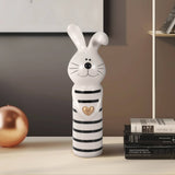 Ceramic Bunny with Gold Heart Figurine