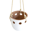 White Terracotta Cutout Hanging Pot