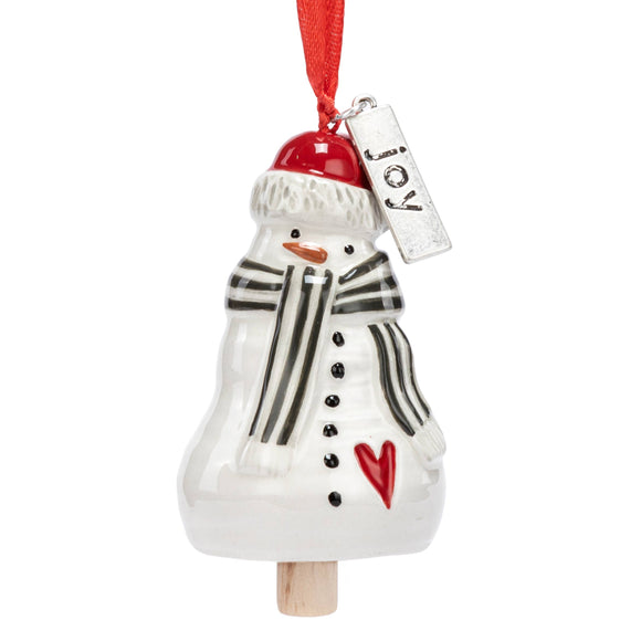 Joy Snowman Mini Bell Ornament