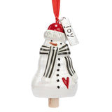 Joy Snowman Mini Bell Ornament