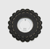 Wood Scallop Photo Frame (ROUND) black (4x4) Scallop Collection
