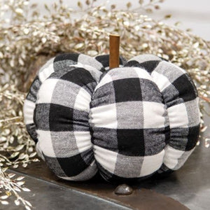 Black & White Buffalo Check Stuffed Pumpkin (SM)