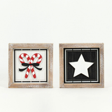 Candy Cane and Star Reversible Box Sign.