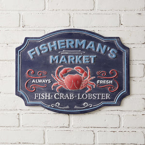 Fisherman's Market Metal Wall Sign.