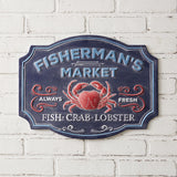 Fisherman's Market Metal Wall Sign.