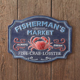 Fisherman's Market Metal Wall Sign.