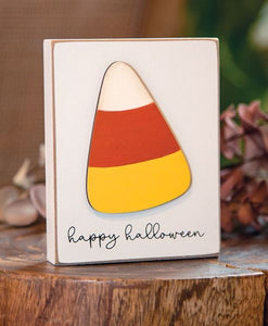 Happy Halloween Candy Corn Block.