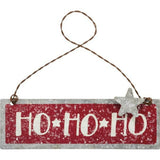 Metal HO HO HO Ornament.