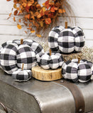 Black and White Buffalo Check Stuffed Pumpkin LG.