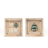 Let It Snow Reversible Box Sign.