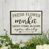 Fresh Flower Market Metal Sign.