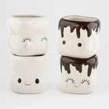 Marshmallow Shaped Hot Chocolate Mugs Set of 4.