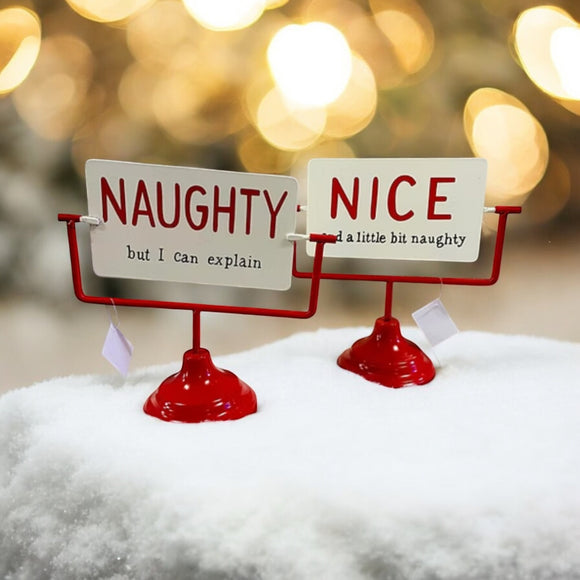 Naughty or Nice Reversible Christmas Sign