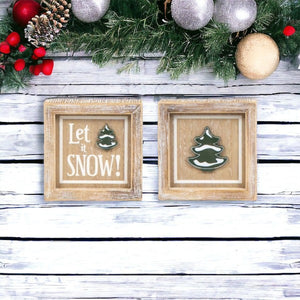 Let It Snow Reversible Box Sign