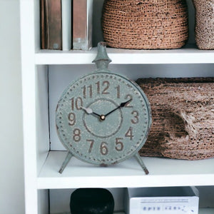 Grey Distressed Metal Clock