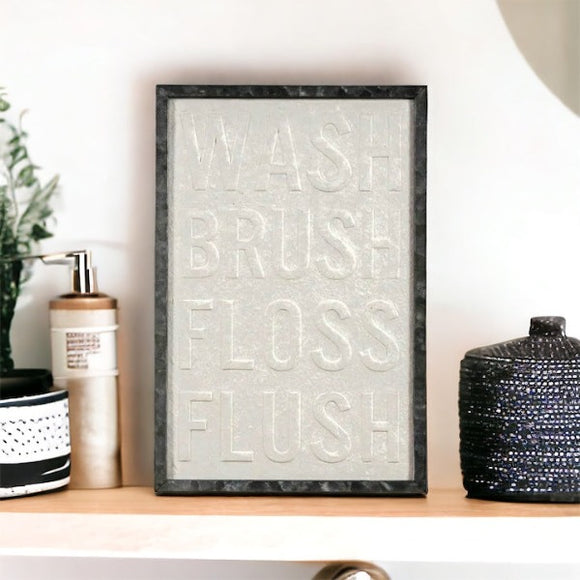 Wash Brush Floss Flush Wall Art