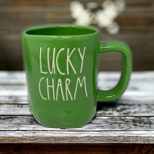 Rae Dunn Shamrock Green Lucky Charm Mug