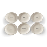 Rae Dunn Classic Appetizer Plates Set of 6.