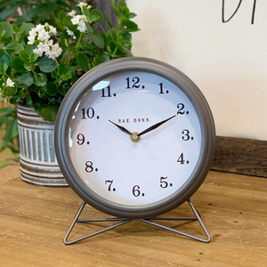 Rae Dunn Metal Circular Desk Clock.