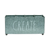 Rae Dunn "Create" Galvanized Metal 4 Section Desk Organizer.