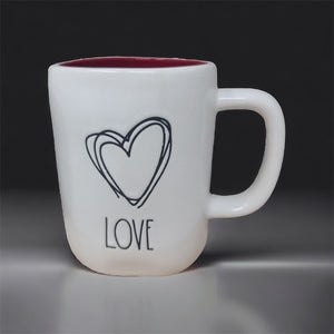 Rae Dunn Scribble Heart Icon Love Valentine Mug