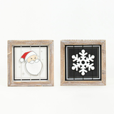 Santa and Snowflake Reversible Box Sign.