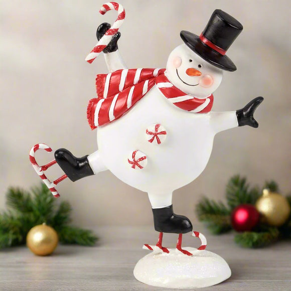 Skating Snowman Figurine