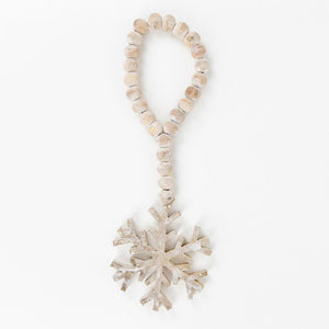 Mango Wood Bead Snowflake Decor.