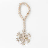 Mango Wood Bead Snowflake Decor.